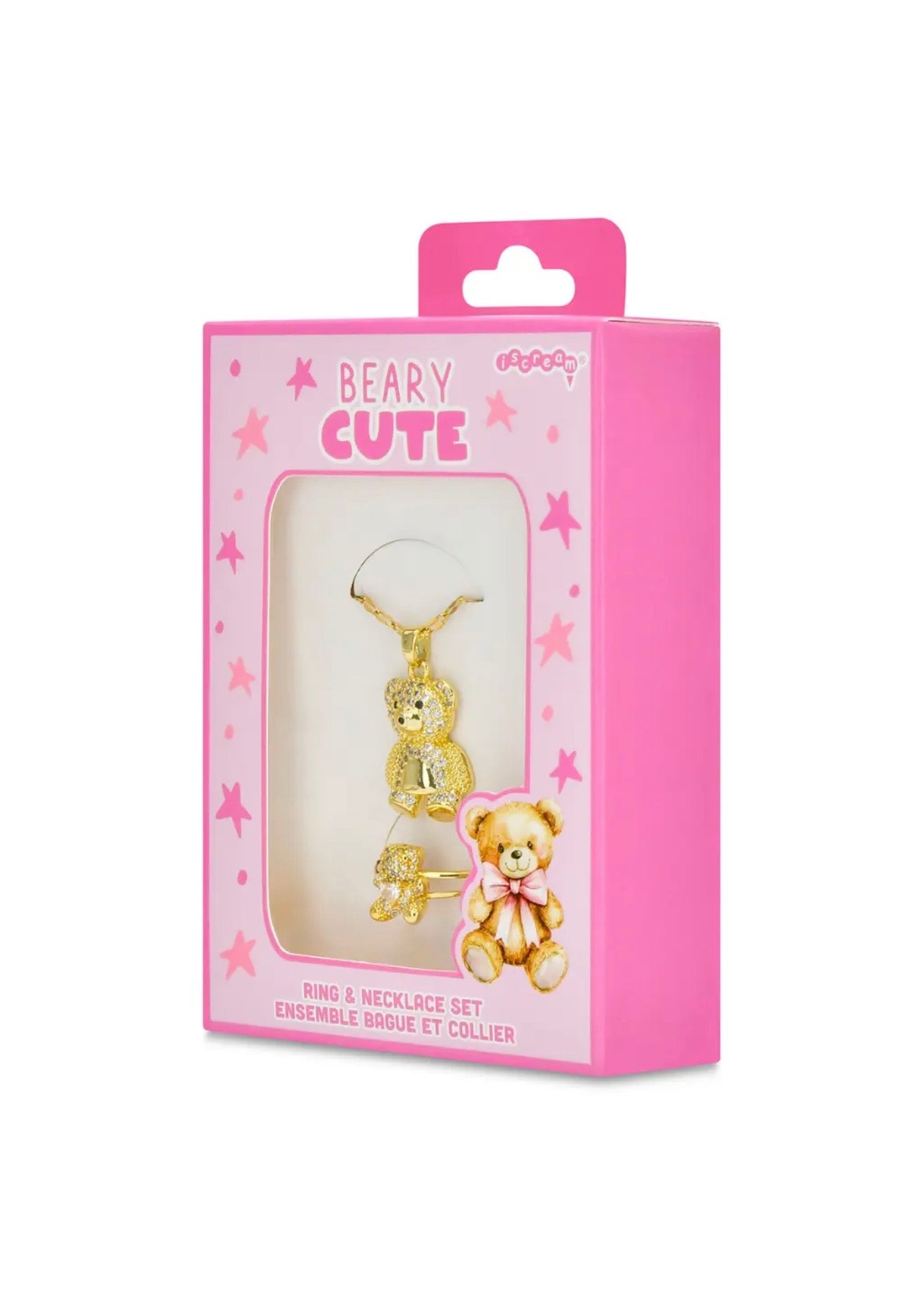 Bear Charm Necklace & Ring Set