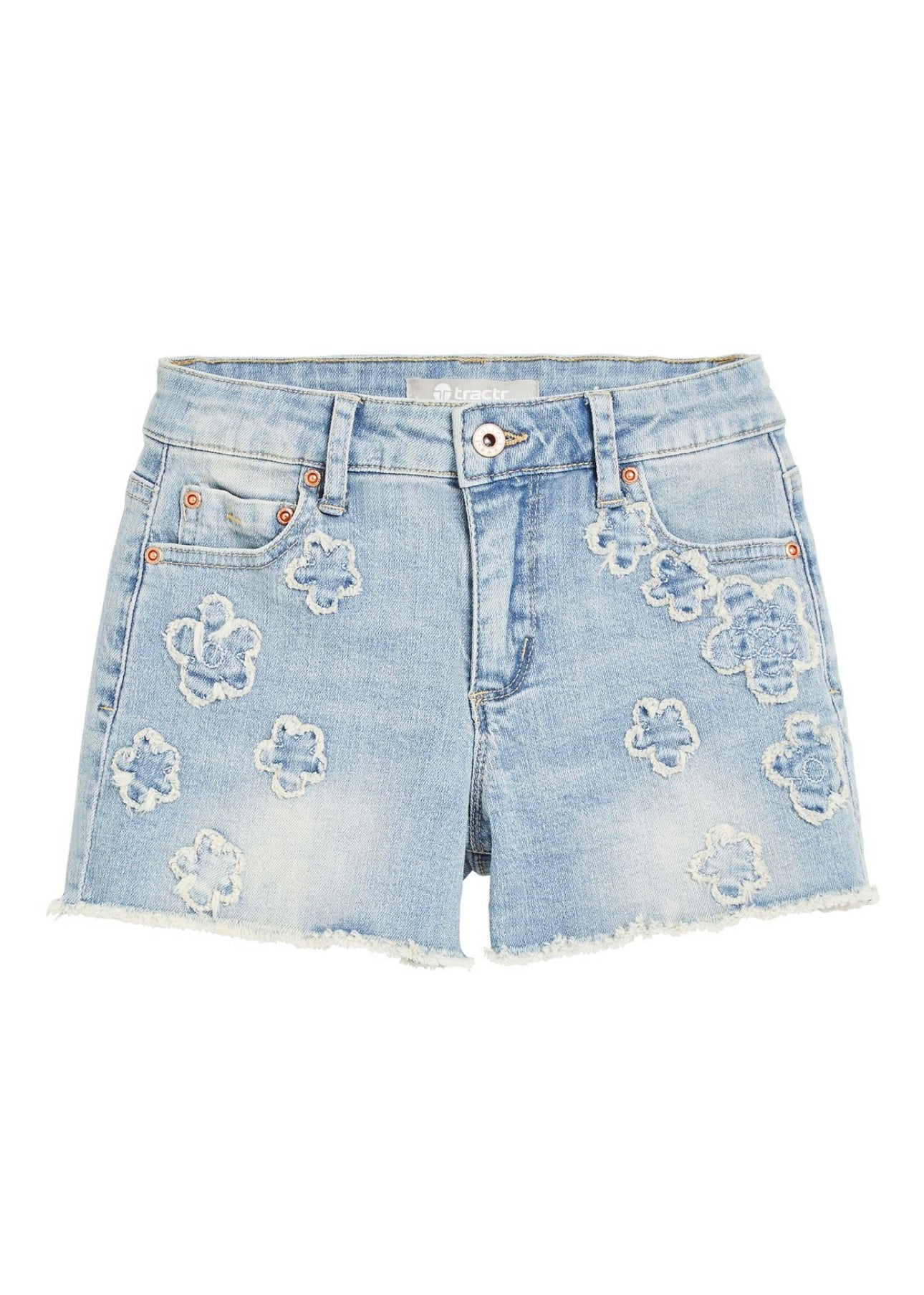 Floral Patch Frey Hem Shorts