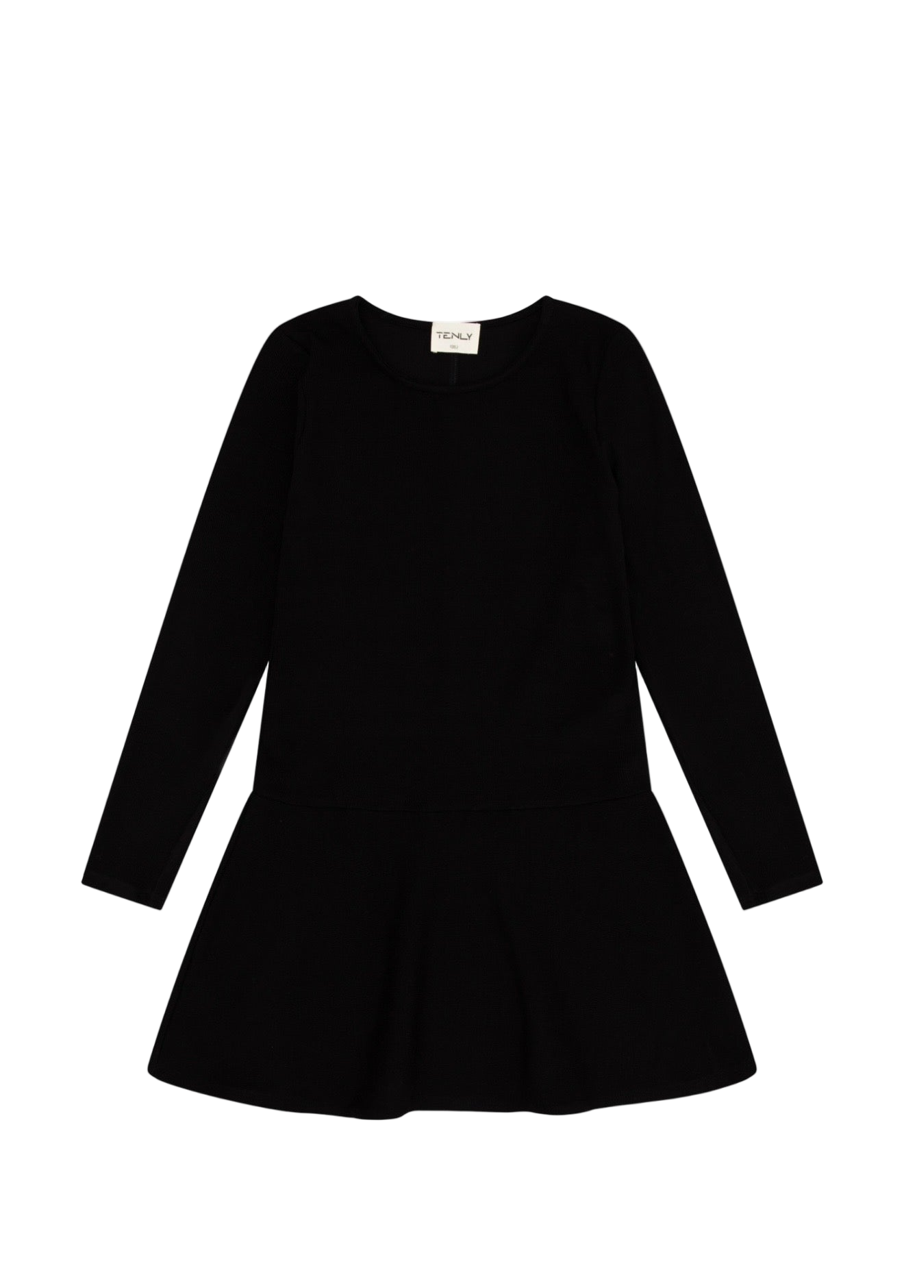 Ruffle Hem Long Sleeve Dress