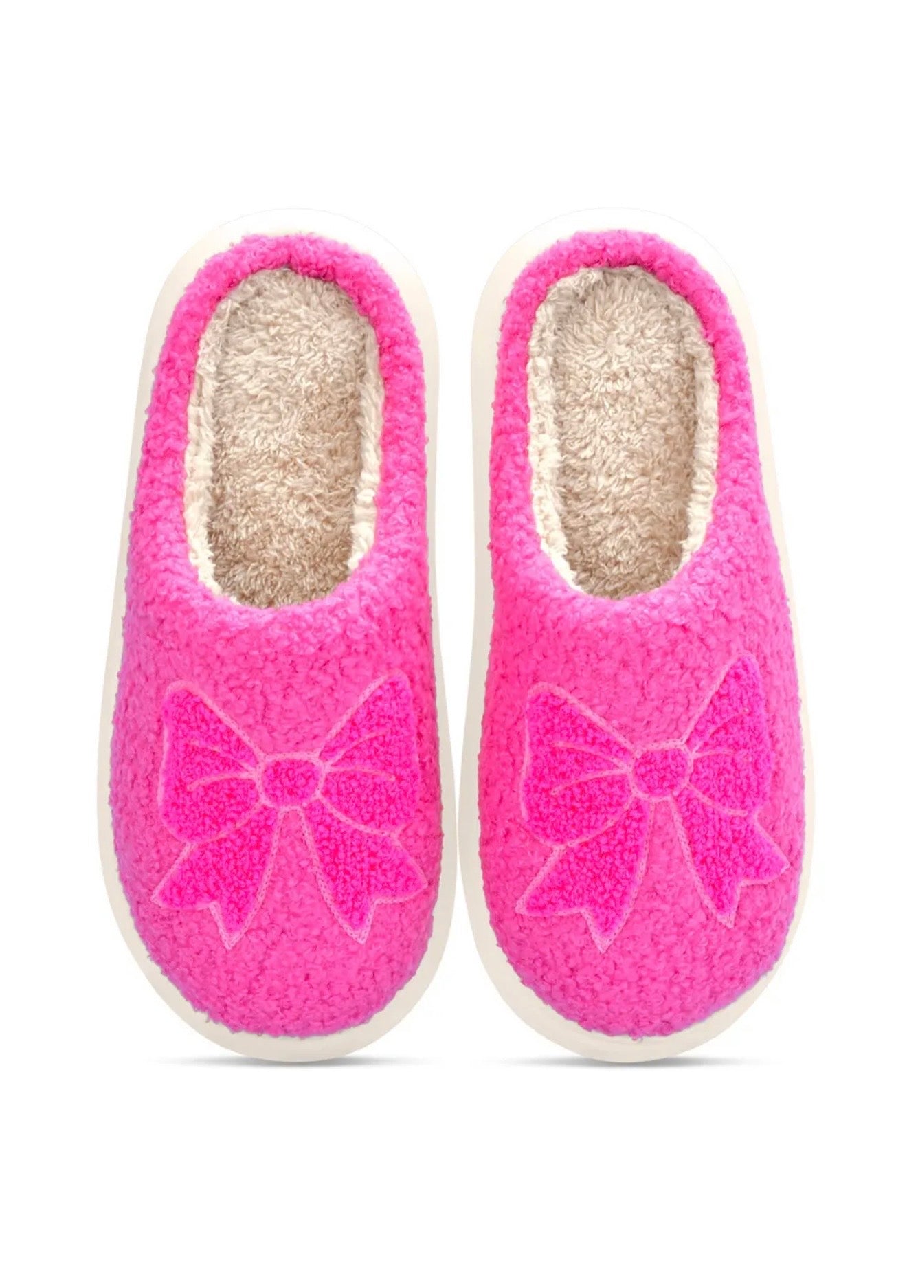 Pink Cozy Bow Slippers