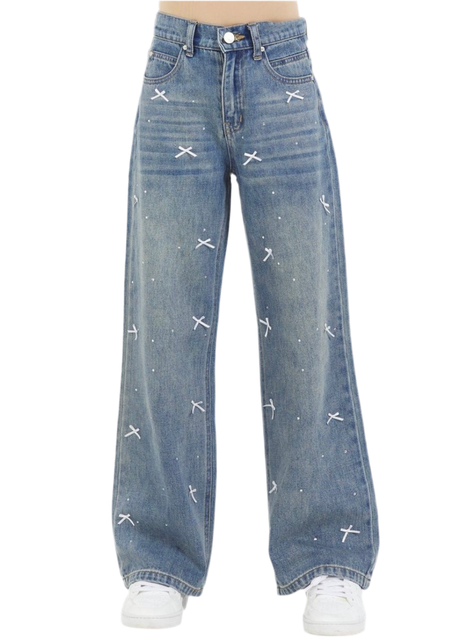 Bow & Rhinestone Jean