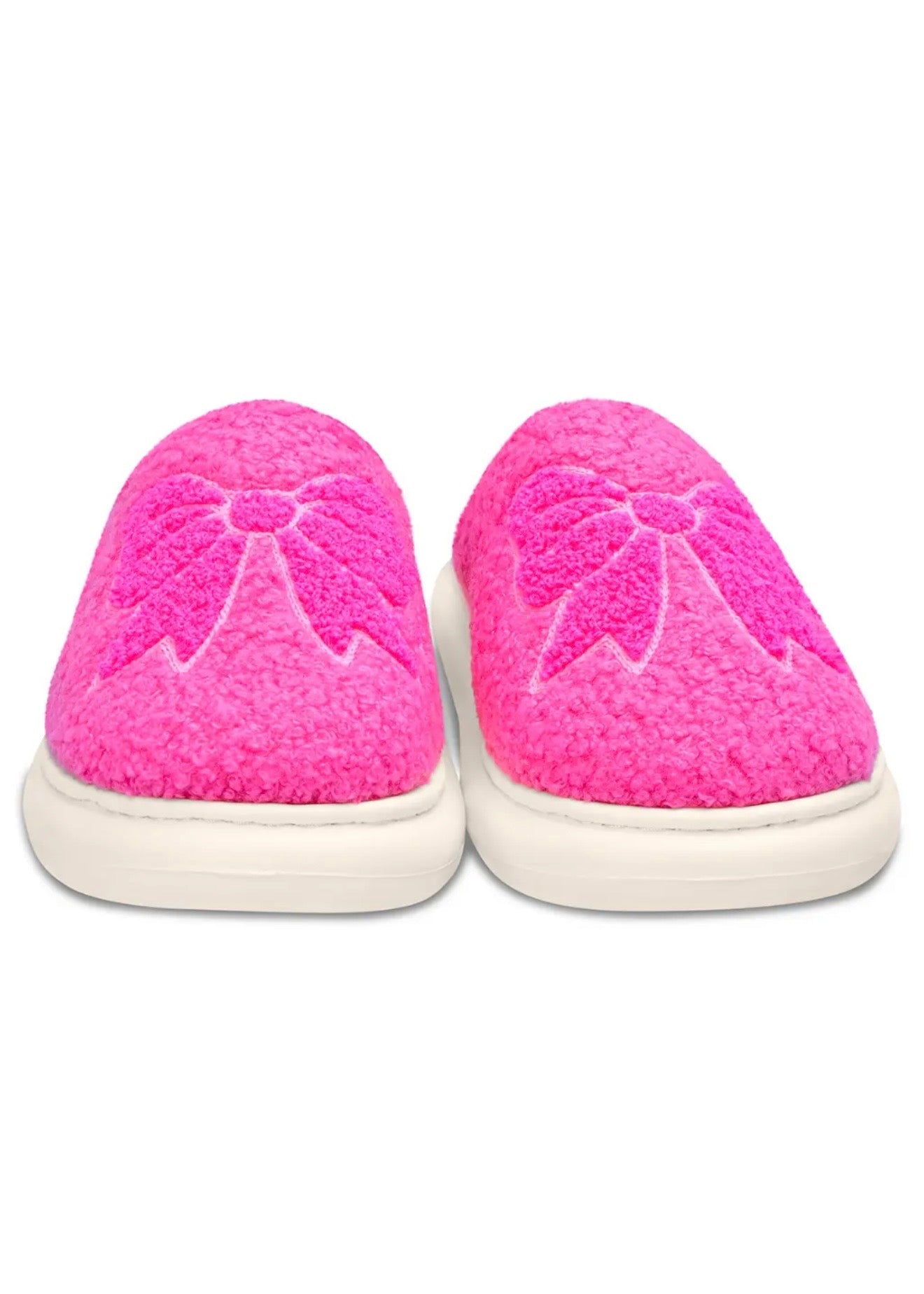 Pink Cozy Bow Slippers