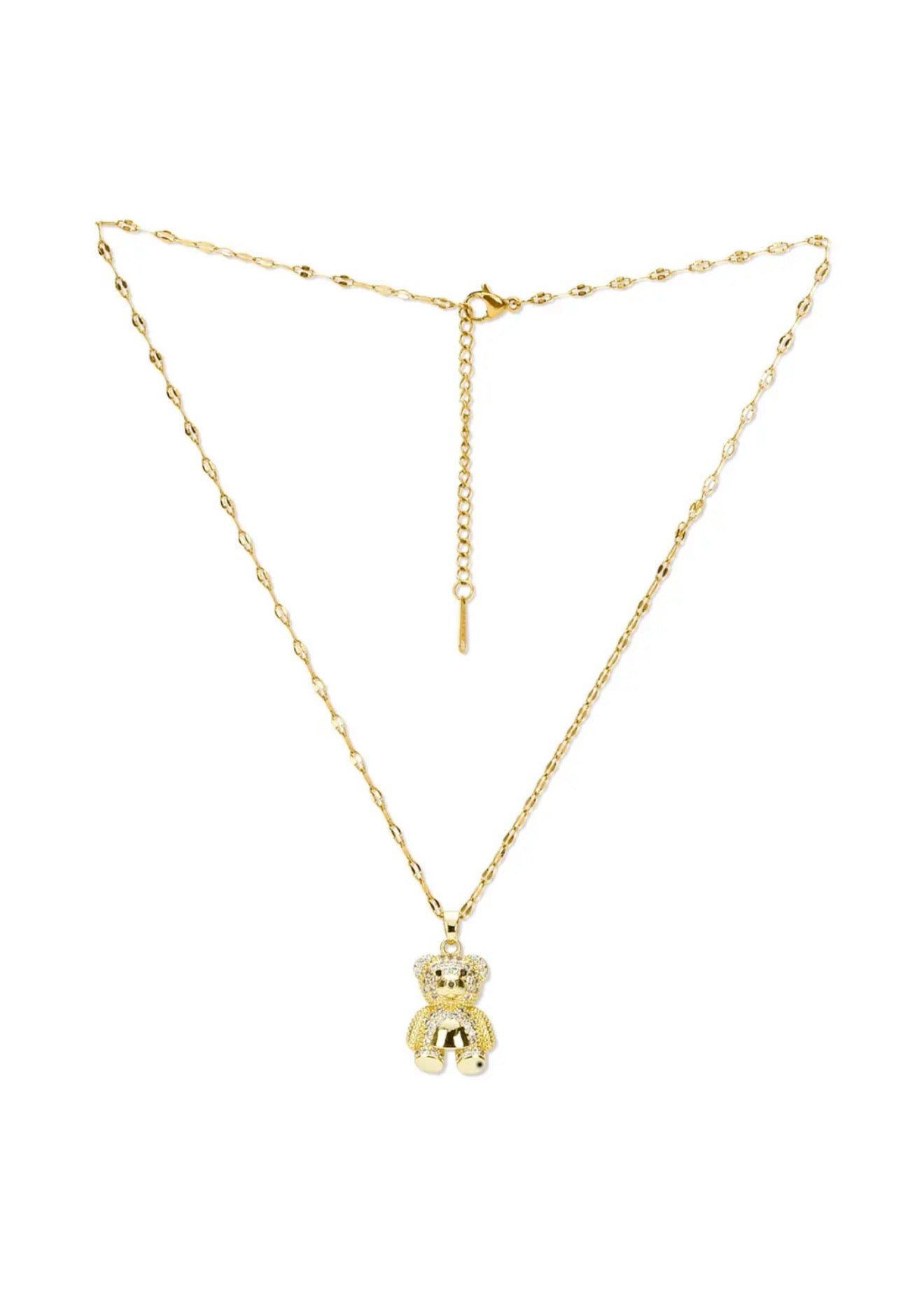 Bear Charm Necklace & Ring Set