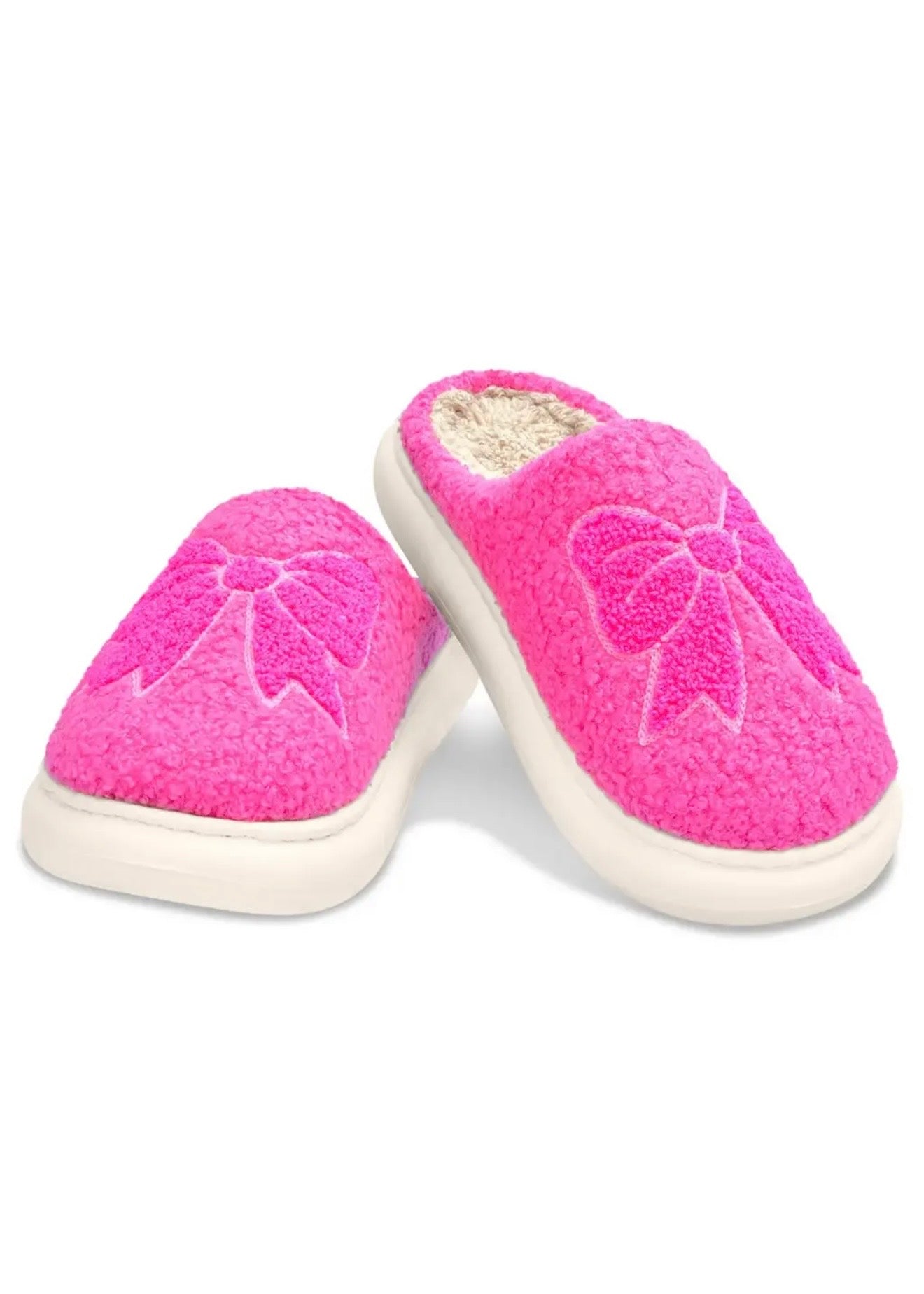 Pink Cozy Bow Slippers