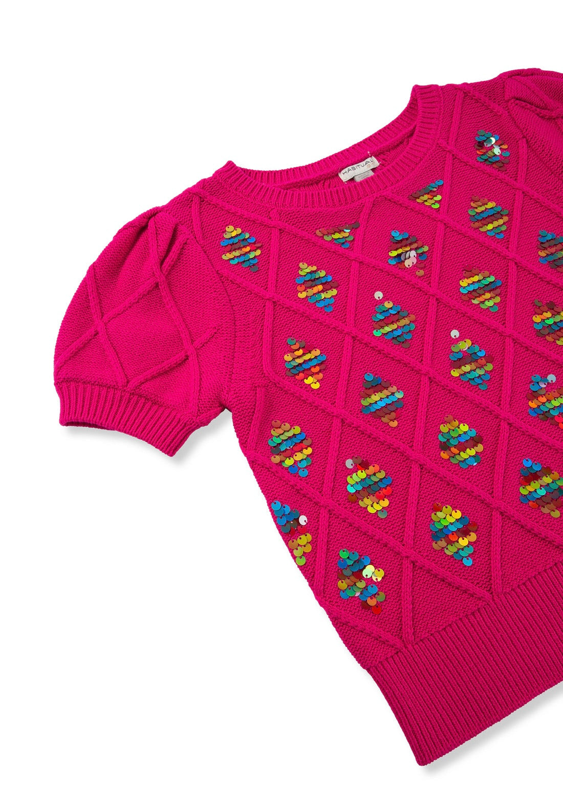 Short Sleeve Cable Sweater