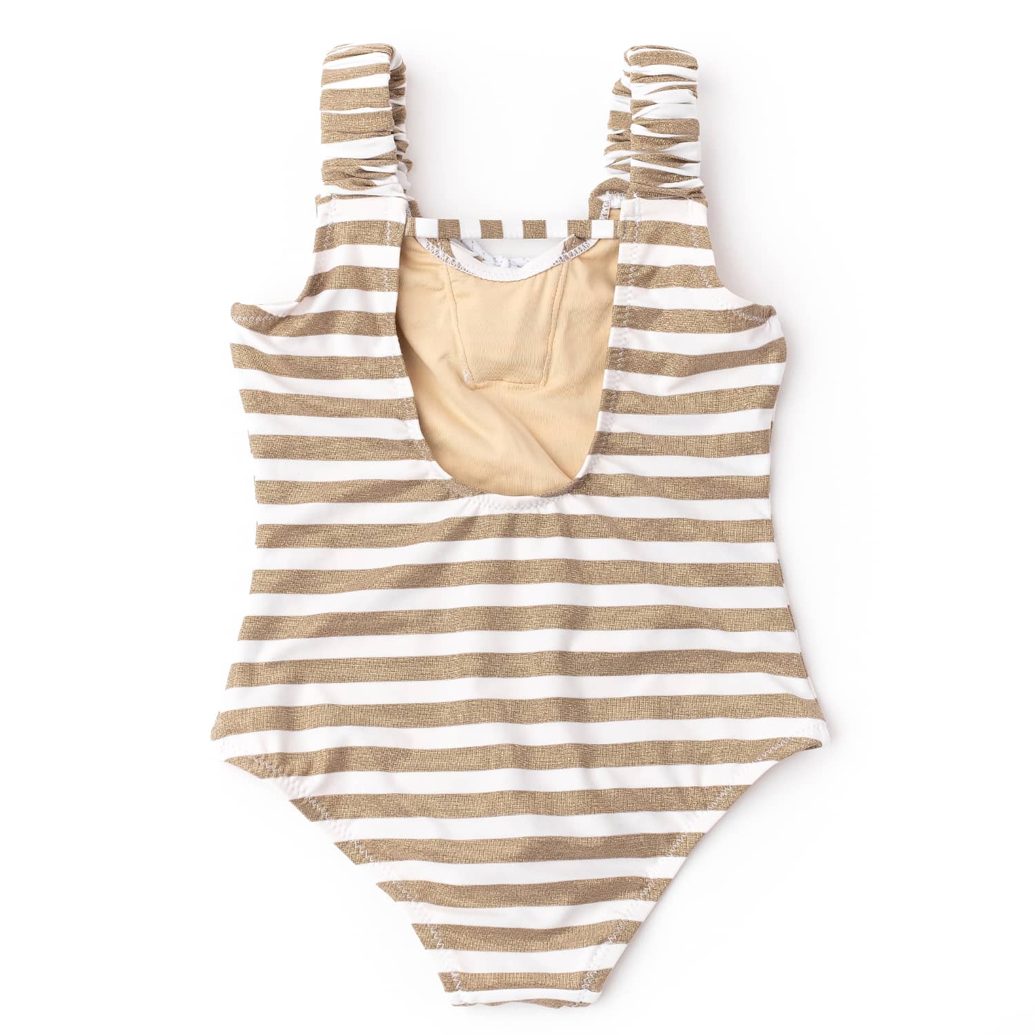 Gold Stripe Shimmer Lace Up One Piece