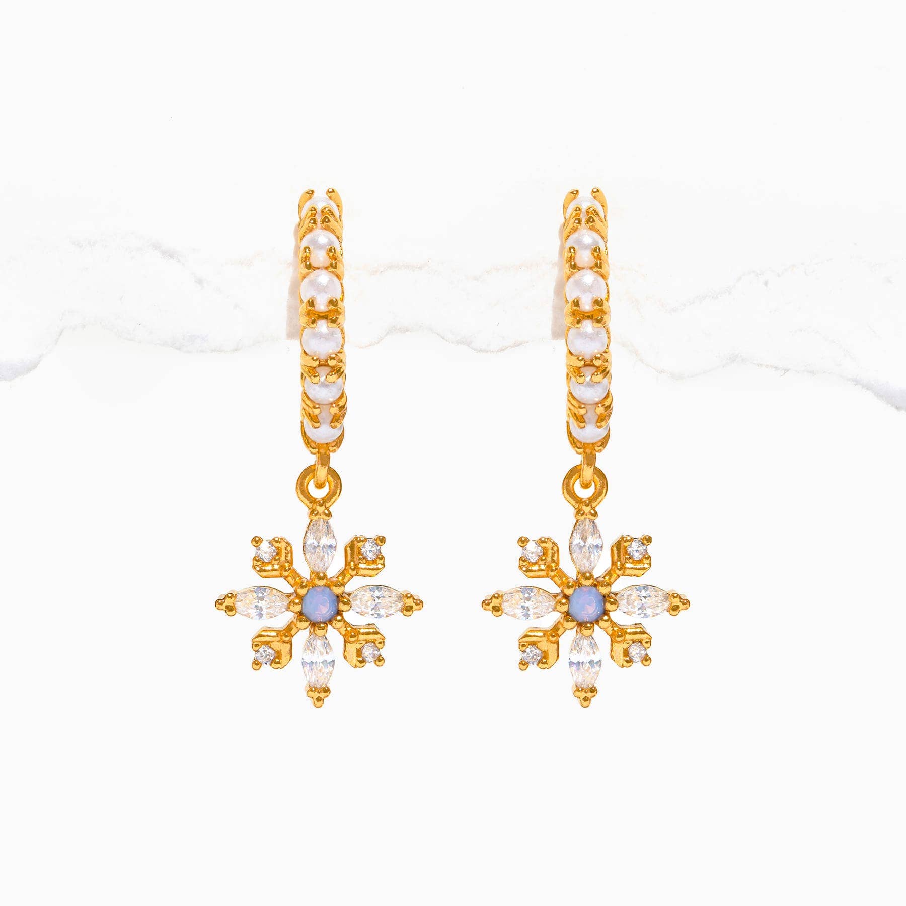 Icy Snowflake Hoops