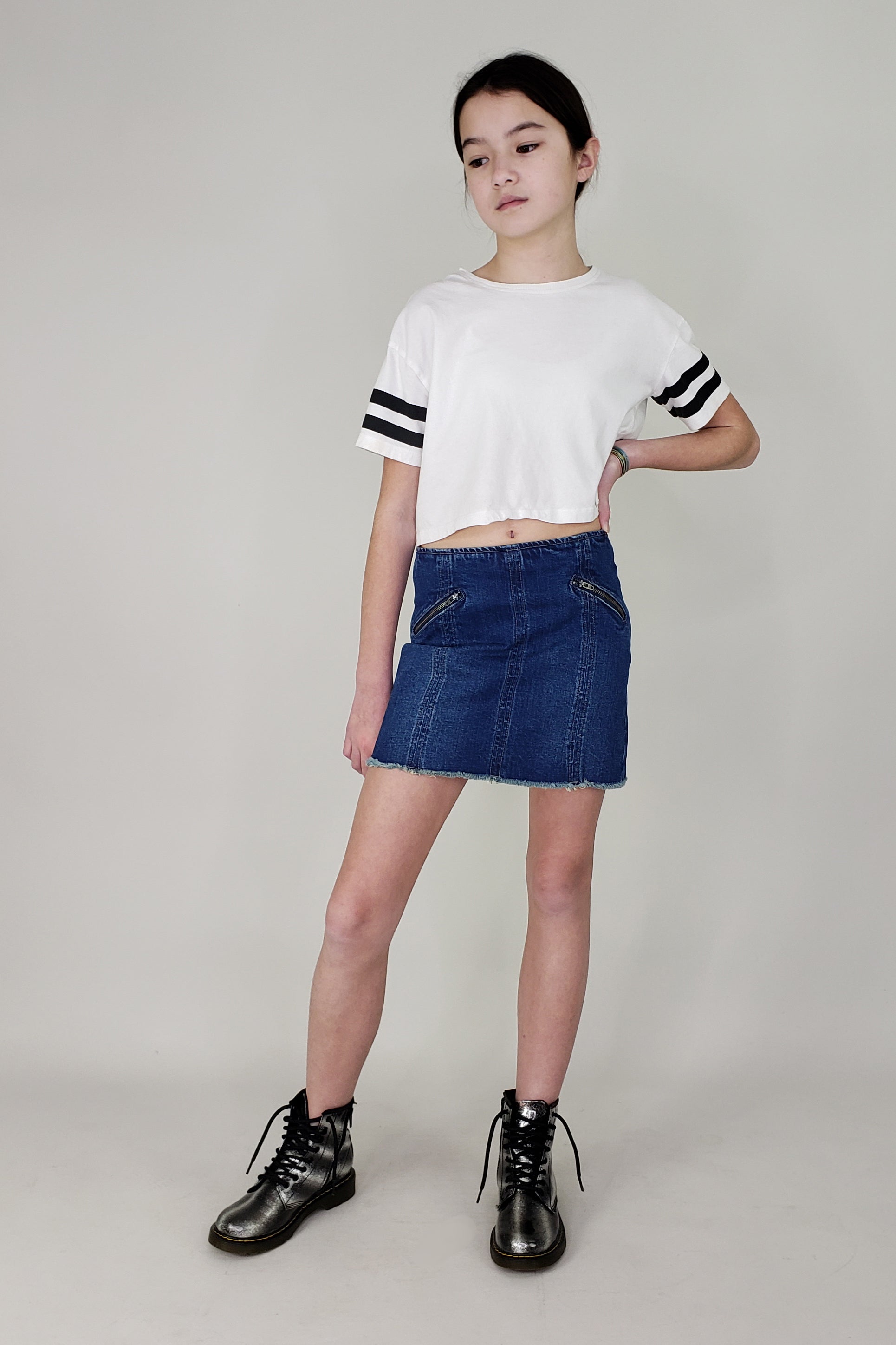Tractr Zipper Pocket Skirt