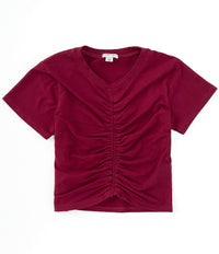 Cinched-Front Knit Tee