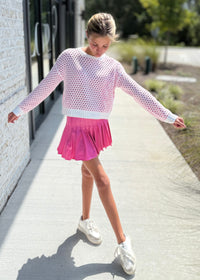 Fuchsia Pleated Skirt