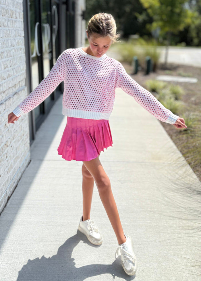 Fuchsia Pleated Skirt