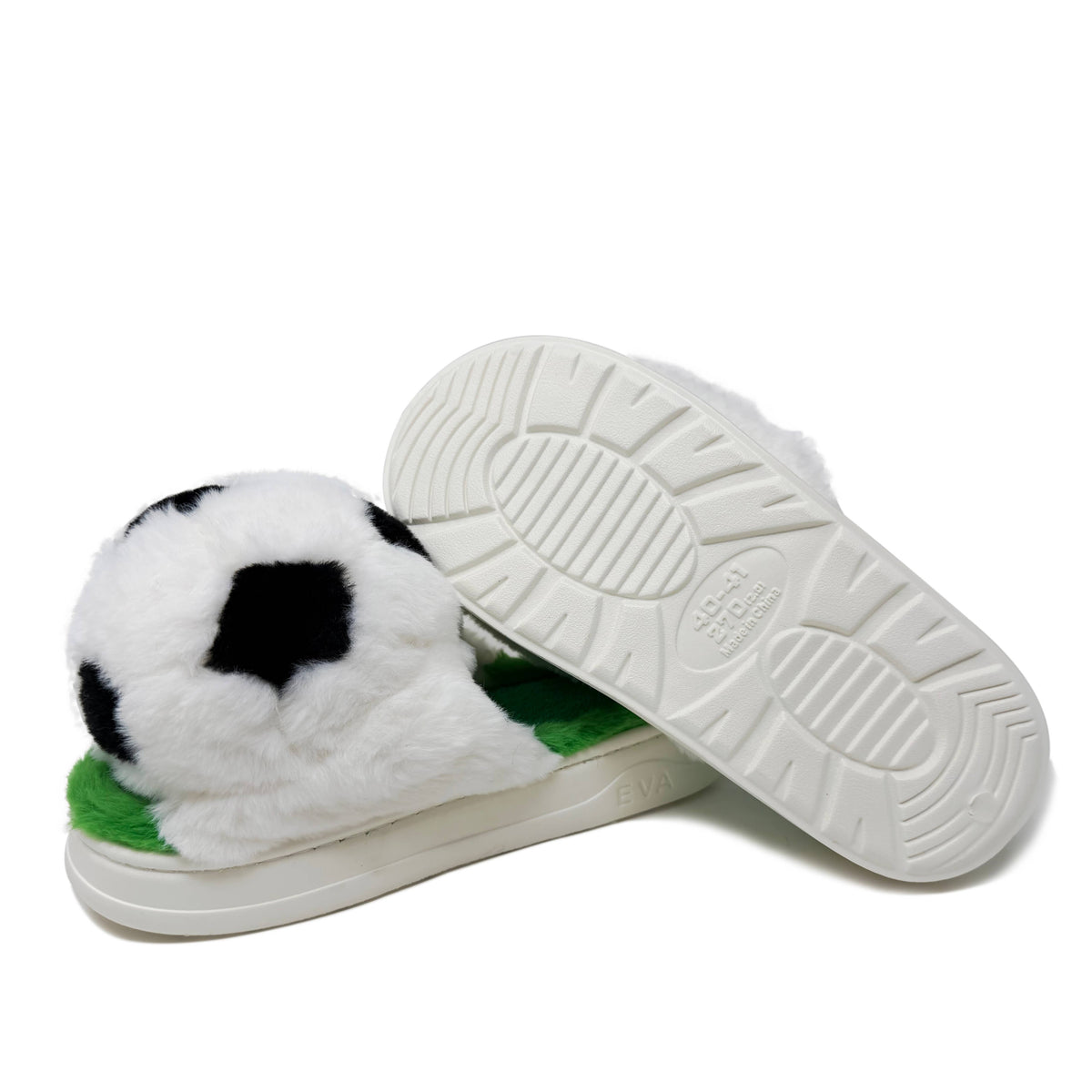 Soccer Ball | Women's Fuzzy Cozy Slides