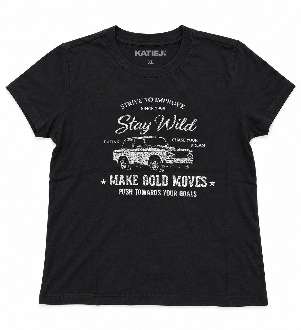 Tween Distressed Vintage Car Tee
