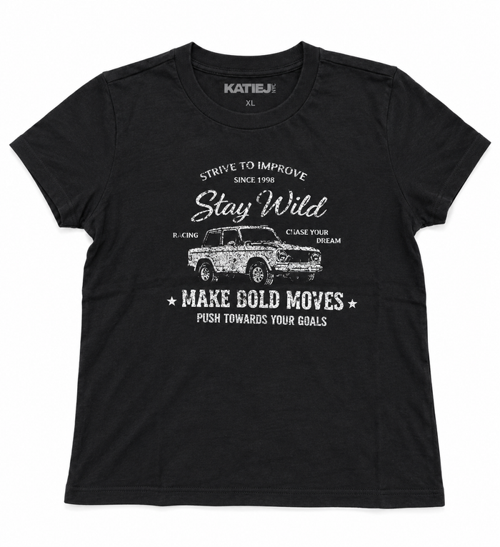 Tween Distressed Vintage Car Tee