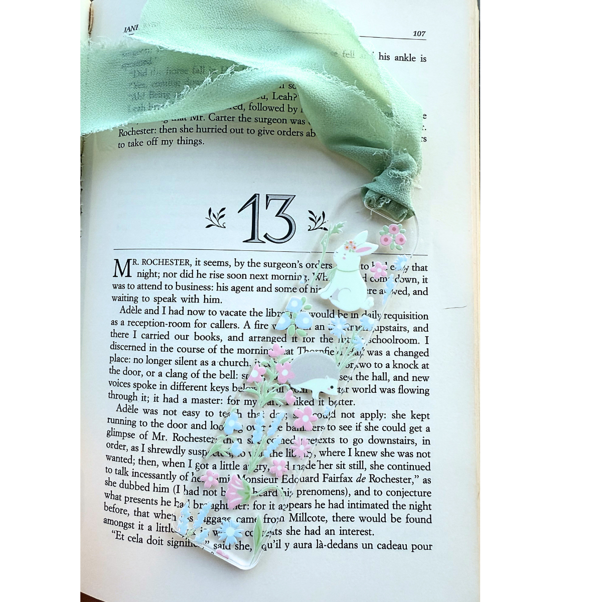 Vintage Bunny Acrylic Bookmark