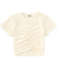 Cinched-Front Knit Tee