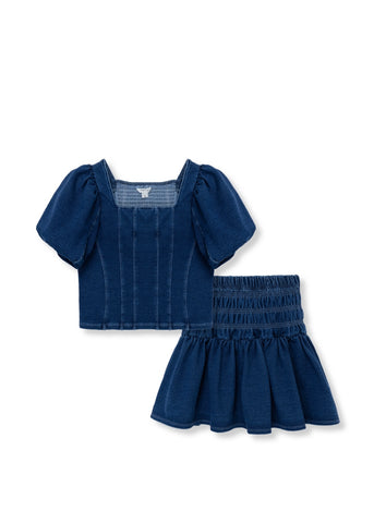 Blue Stripe Sleeveless Ruffle Dress