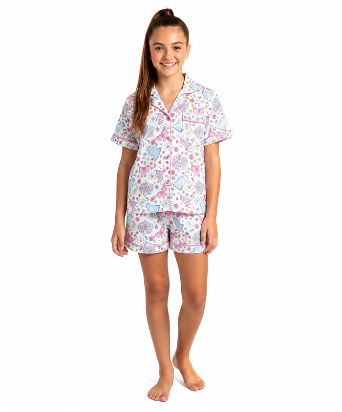 Satin Loungewear Set-Cheer Print