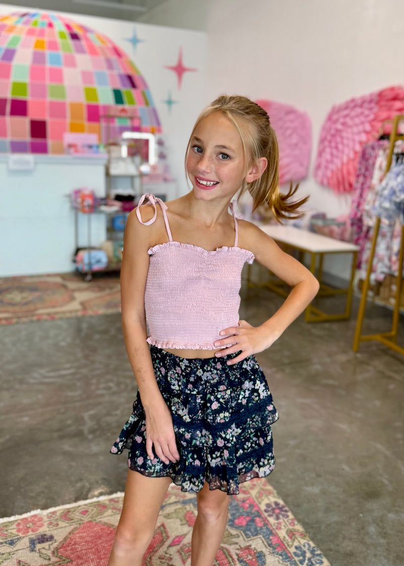 Georgia Satin Smocked Top