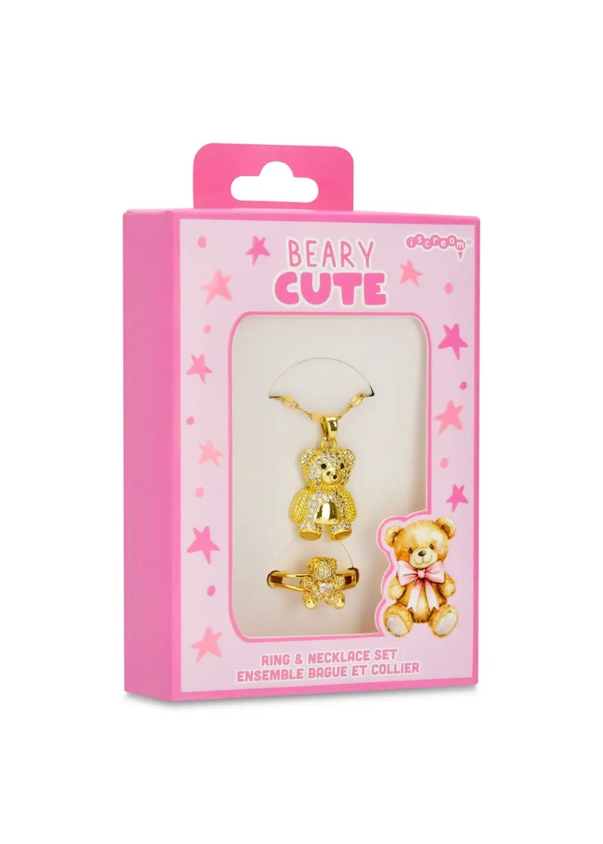 Bear Charm Necklace & Ring Set