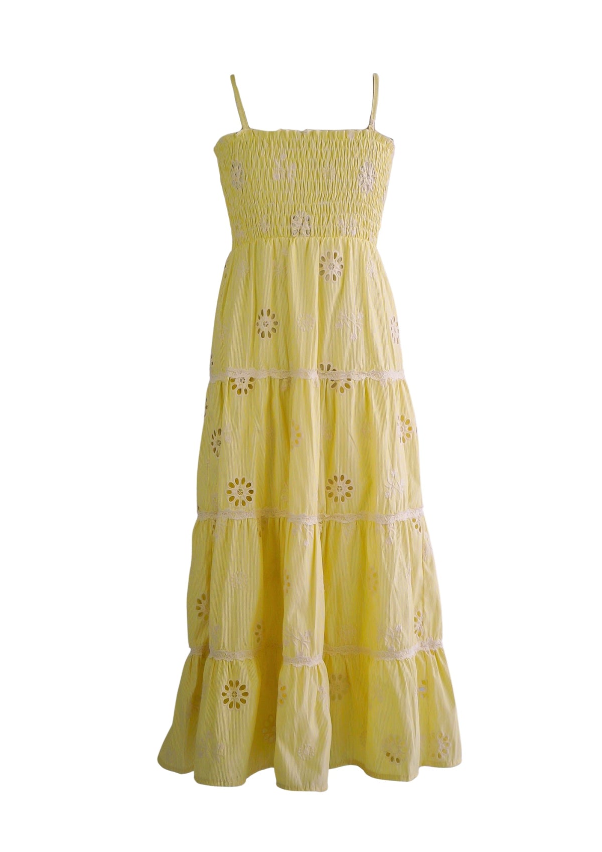 Striped Embroidery Maxi Dress