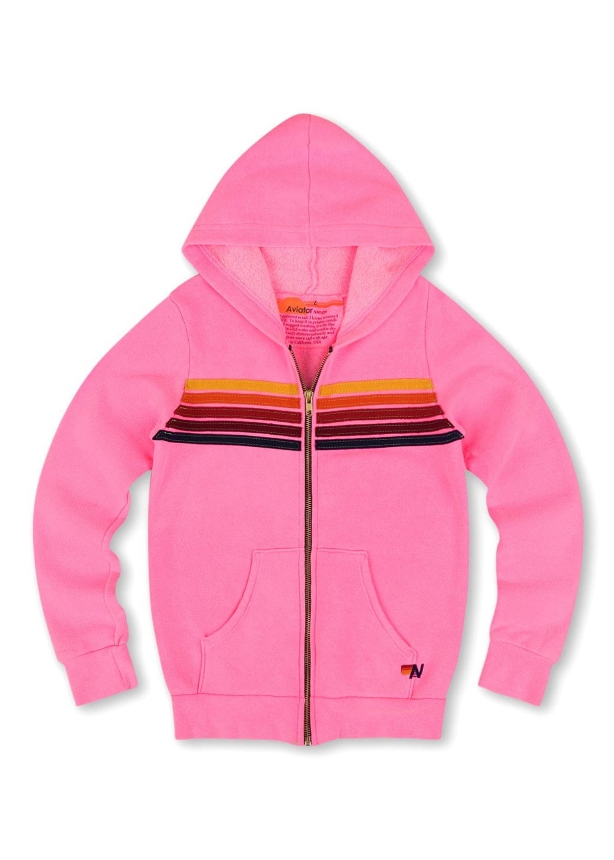 Aviator Nation Kid’s Five Stripe Zip Hoodie