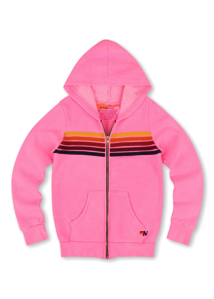 Aviator Nation Kid’s Five Stripe Zip Hoodie
