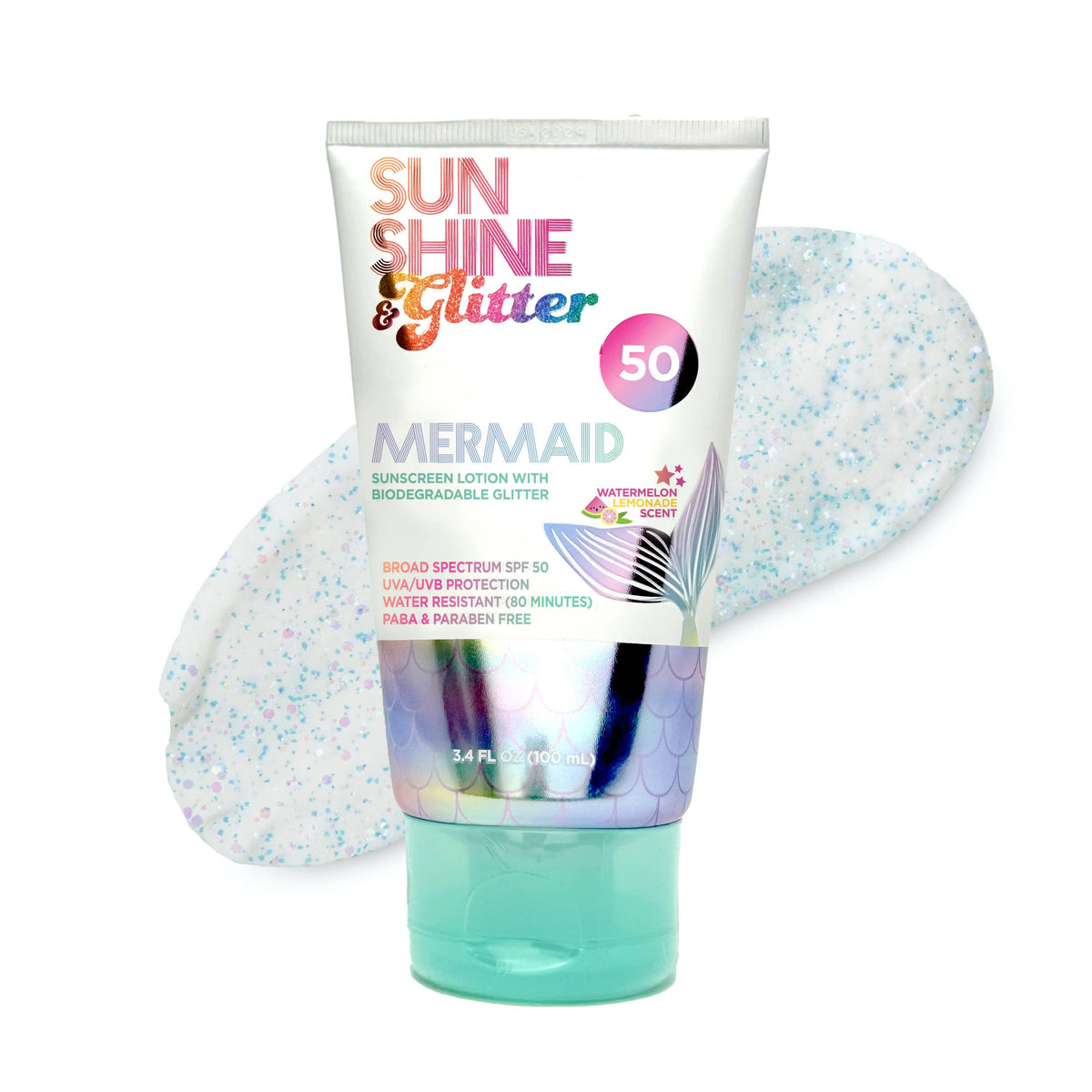 NEW! S&G Mermaid Biodegradable Glitter SPF 50 TUBE