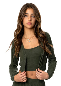 Heather Olive Cropped Cami
