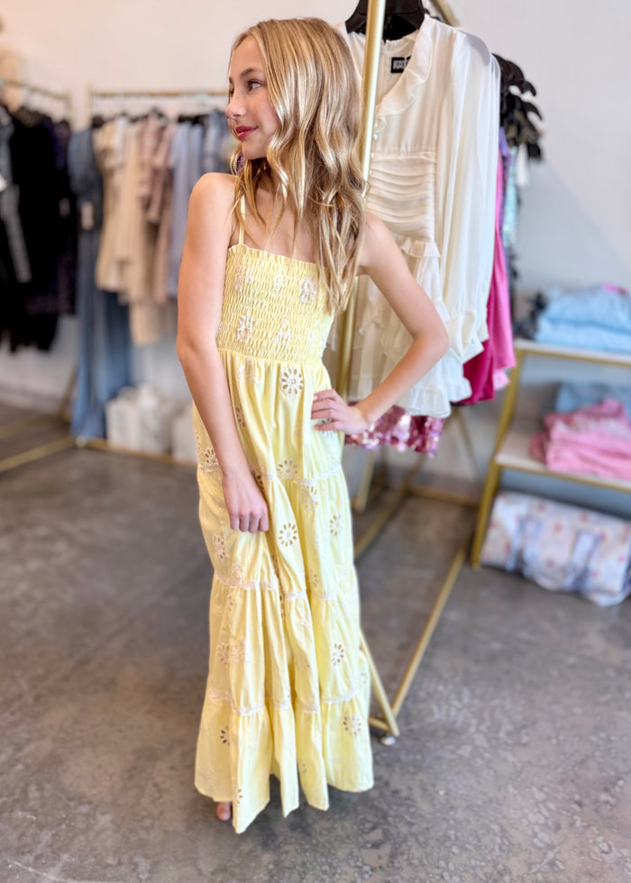 Striped Embroidery Maxi Dress