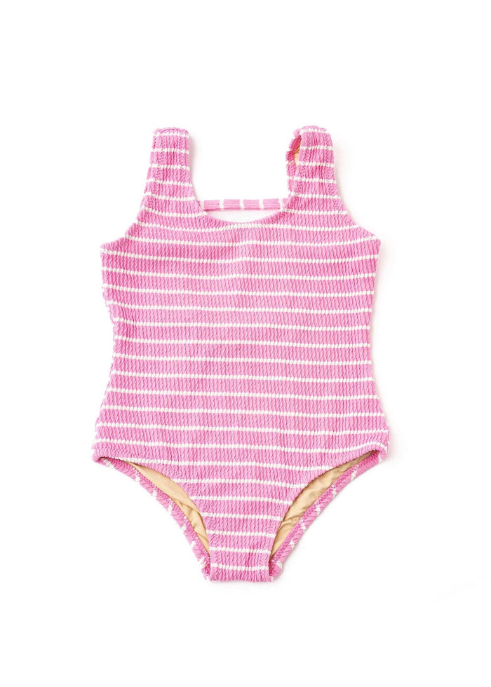 Pink Stripe Crinkle One Piece