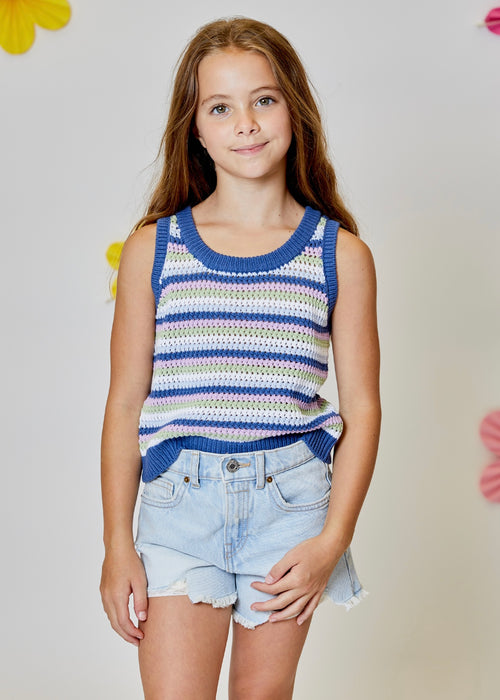 Blue Waves Combo Stripe Tank