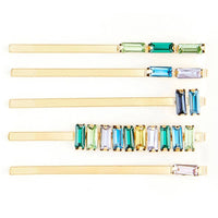 Crystal Bobby Pins - Blue Jewels
