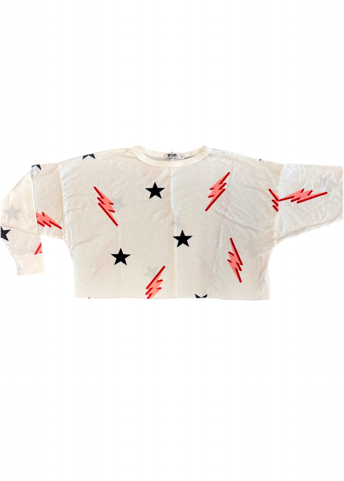 Lightening Bolts & Stars Dolman Top