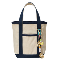 Floral Beaded Bag Charm with Gold Daisy and Heart