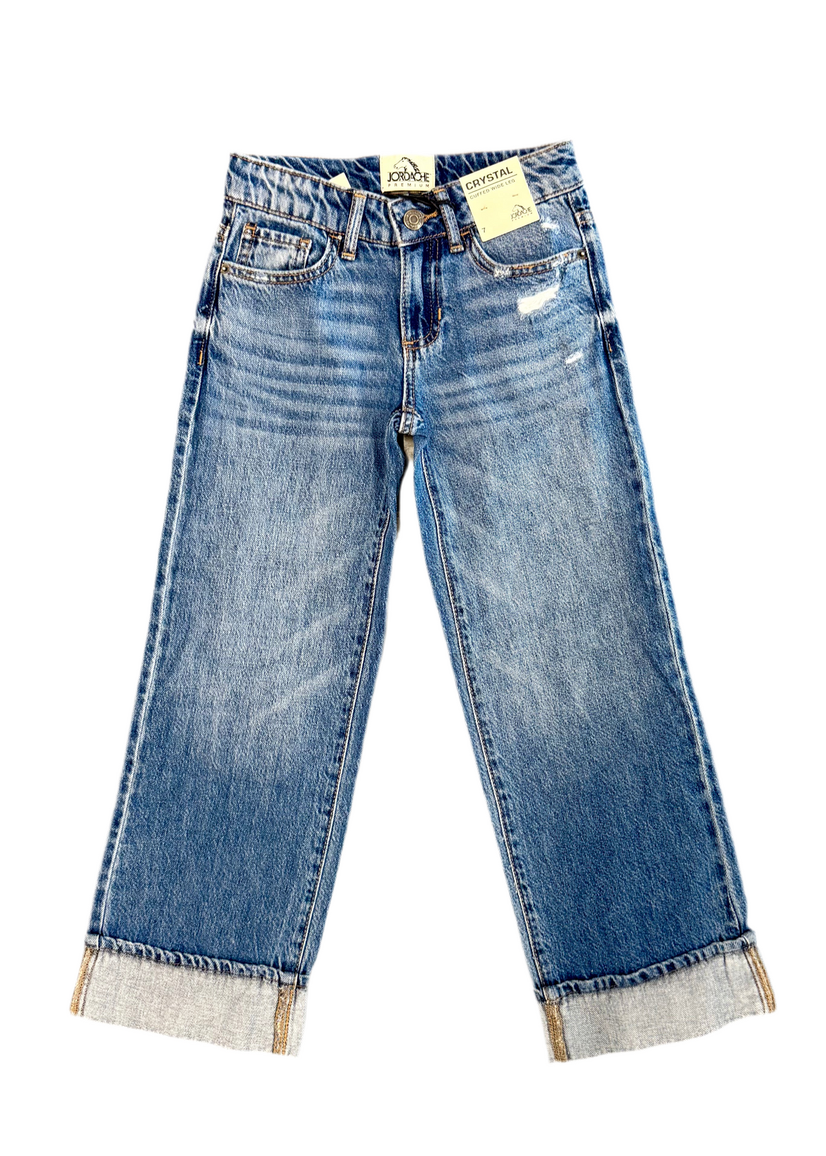 Low Rise Cuffed Wide Leg Jean