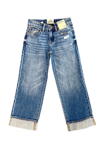 Low Rise Cuffed Wide Leg Jean