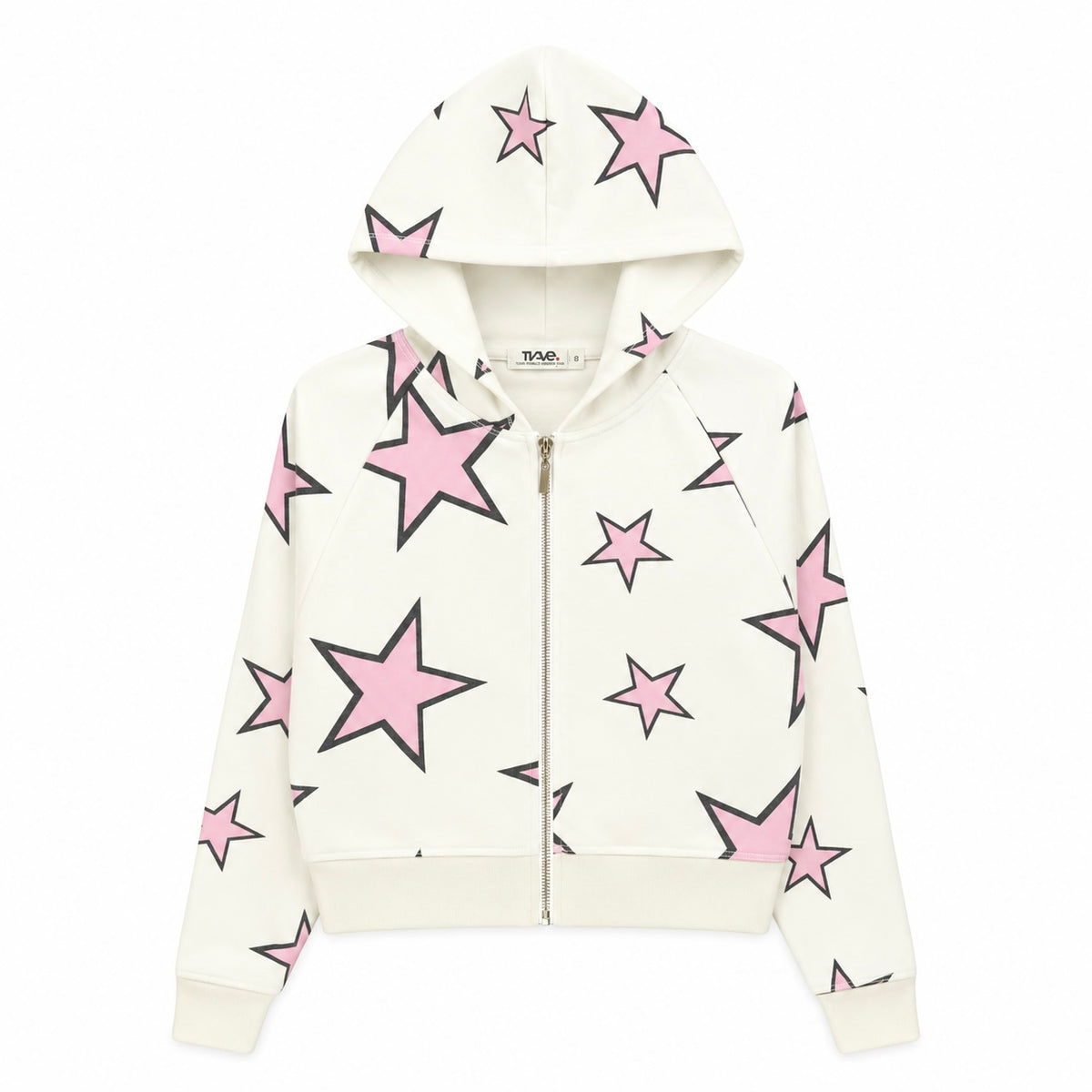 T2Love Pink Star Print Zip Hoodie
