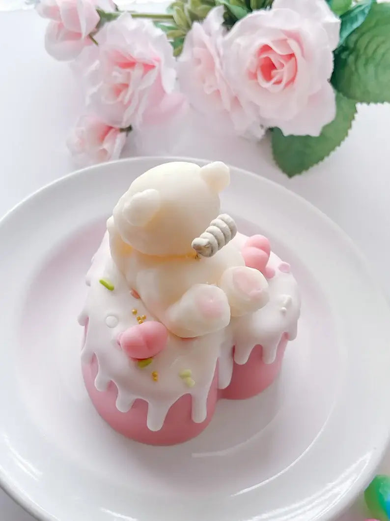 Bear Cake Candle