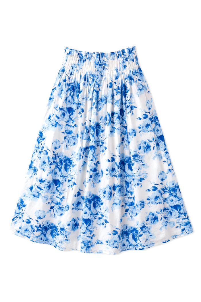 Tenly Deja Blu Floral Midi Skirt