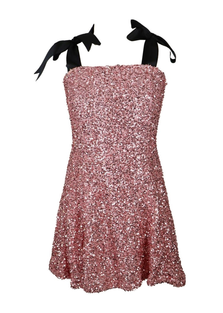 Sequin Shoulder Ties Dress