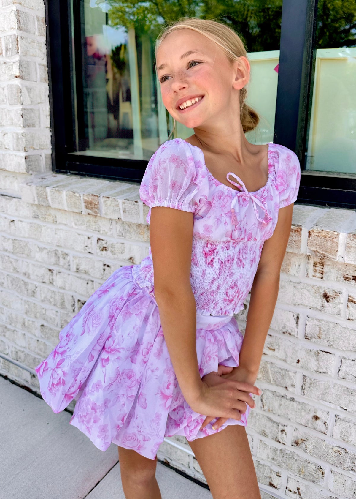 Pink Floral Bubble Skirt