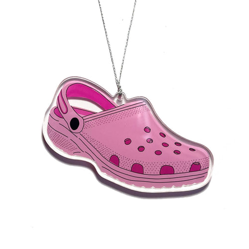 Pink Croc Christmas Ornament