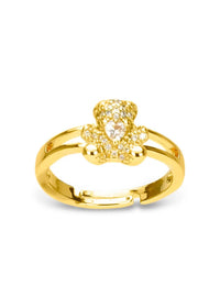 Bear Charm Necklace & Ring Set