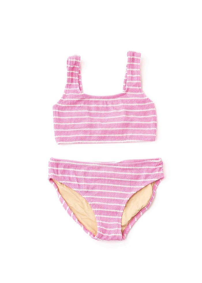 Pink Stripe Crinkle Two Piece