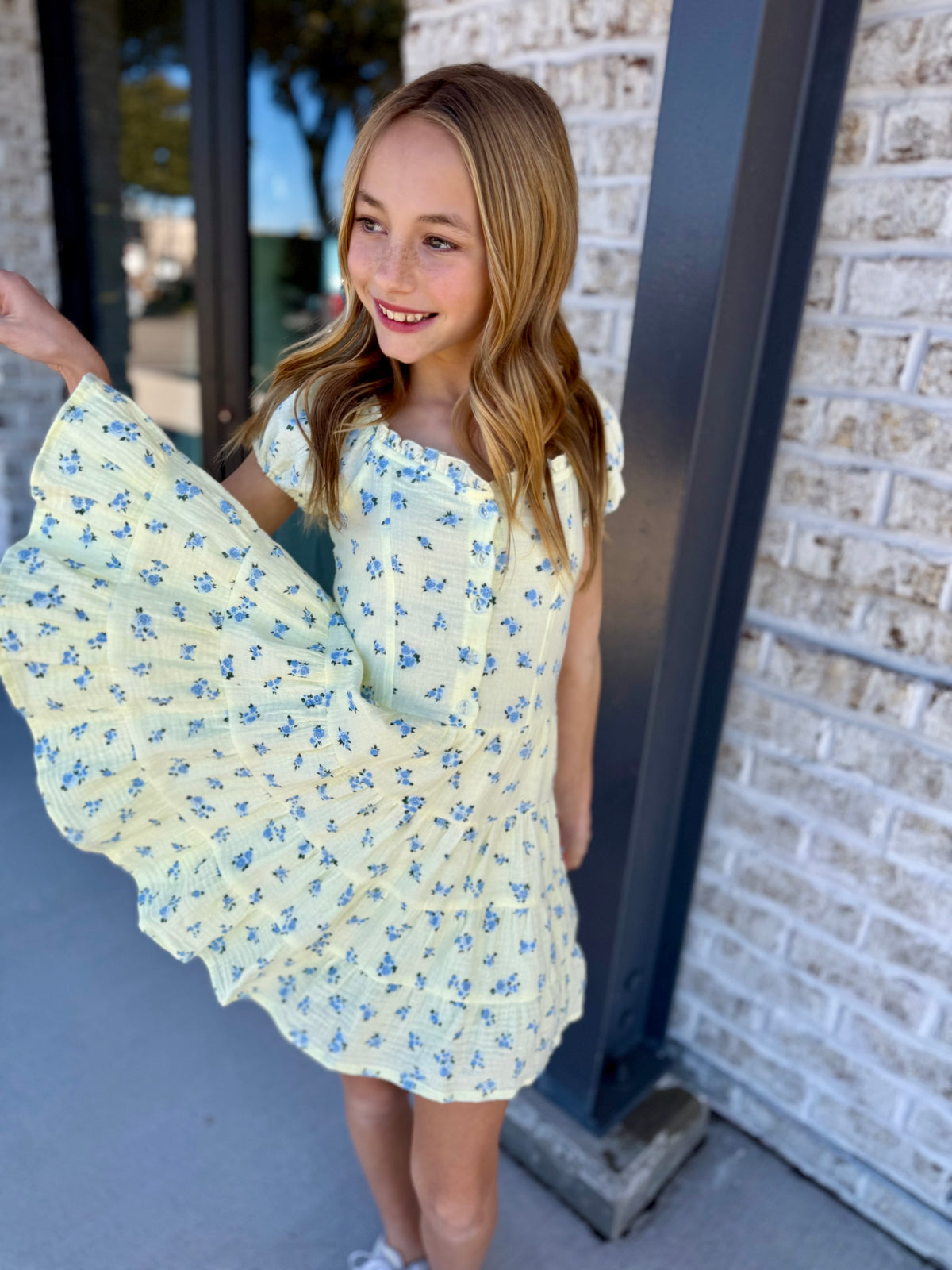 Butter Yellow Blossom Dress