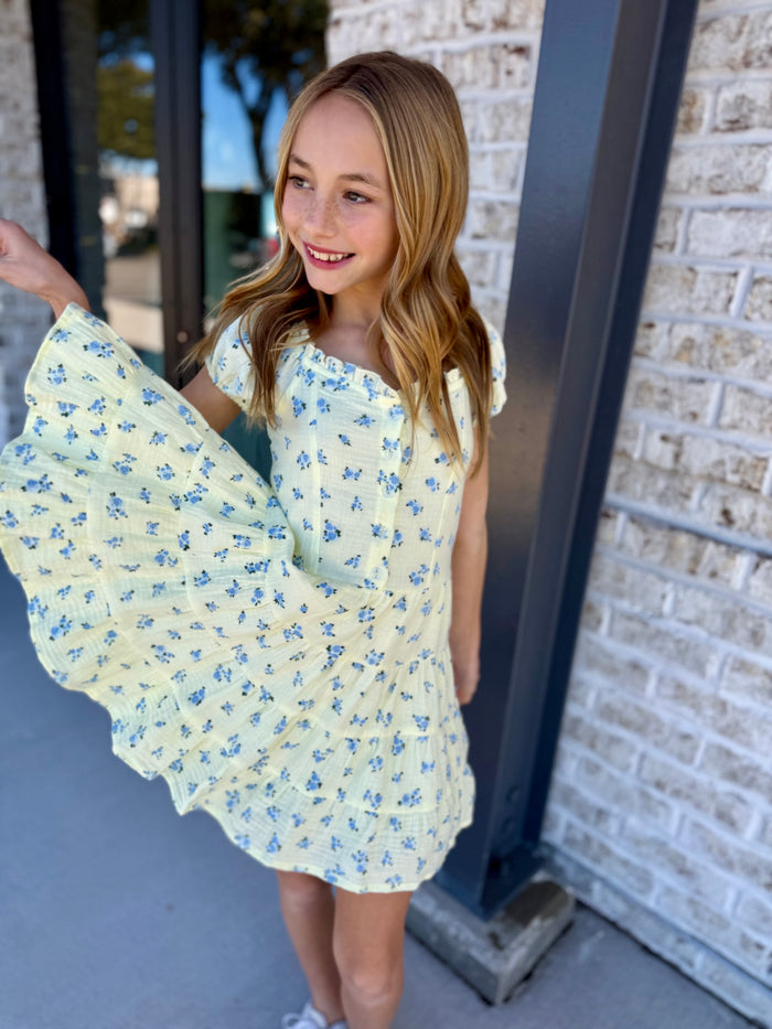 Butter Yellow Blossom Dress