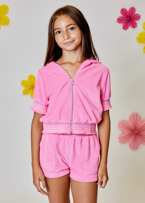 Cherry Pink Short Sleeve Jacket