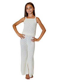 Vanilla Cable Knit Pants