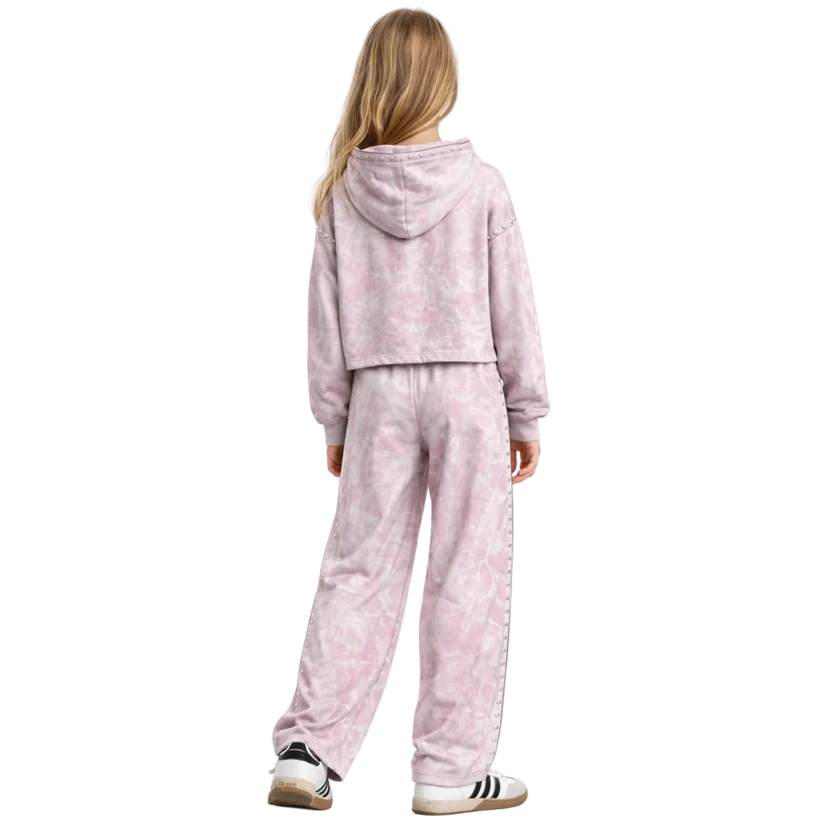 Pink Camo Stud Wide Leg Sweatpant